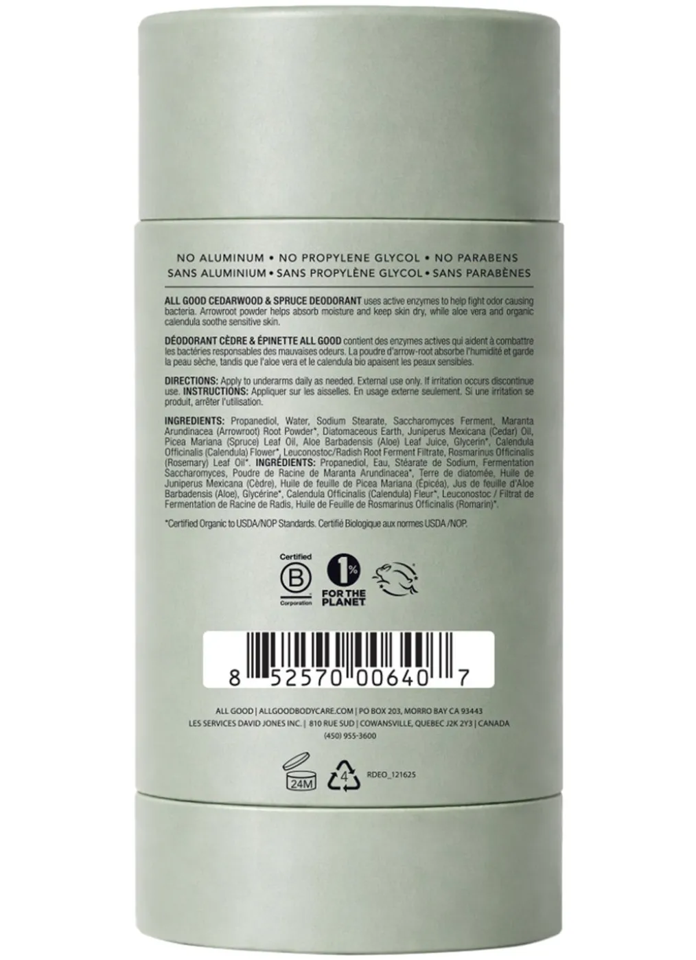 All Good Cedarwood & Spruce Deodorant