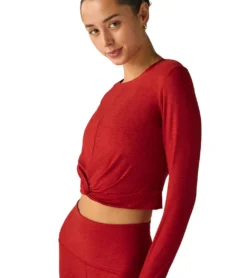 Beyond Yoga Featherweight Center Stage Cropped Long Sleeve
