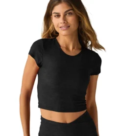 Beyond Yoga Featherweight Let Go Twist Back Cropped Tee