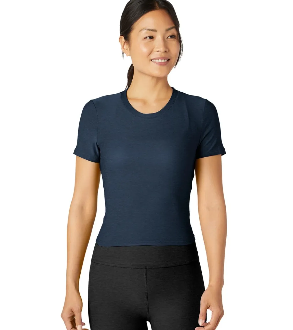 Beyond Yoga Featherweight Peekaboo Cropped Tee