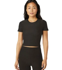 Beyond Yoga Featherweight Peekaboo Cropped Tee