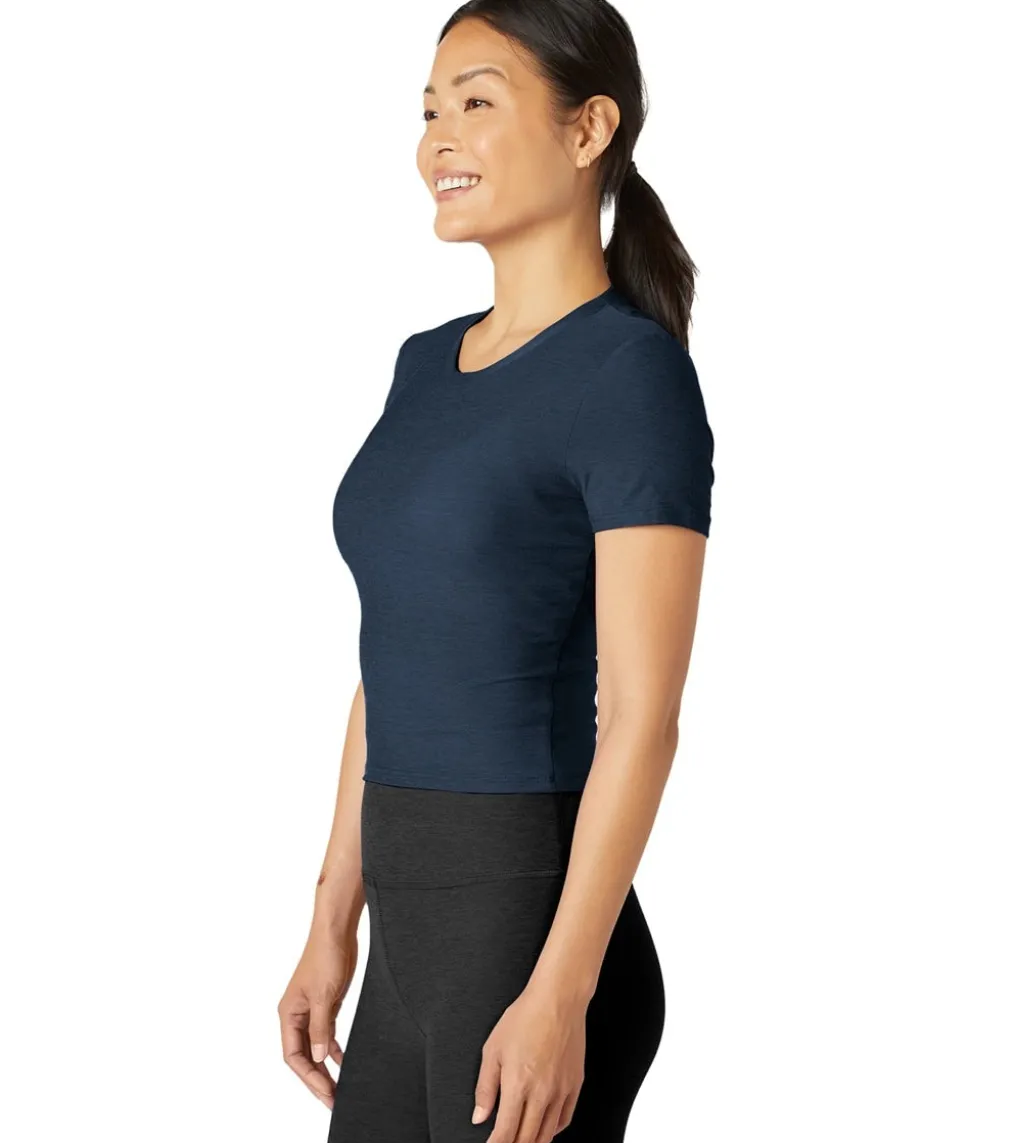 Beyond Yoga Featherweight Peekaboo Cropped Tee