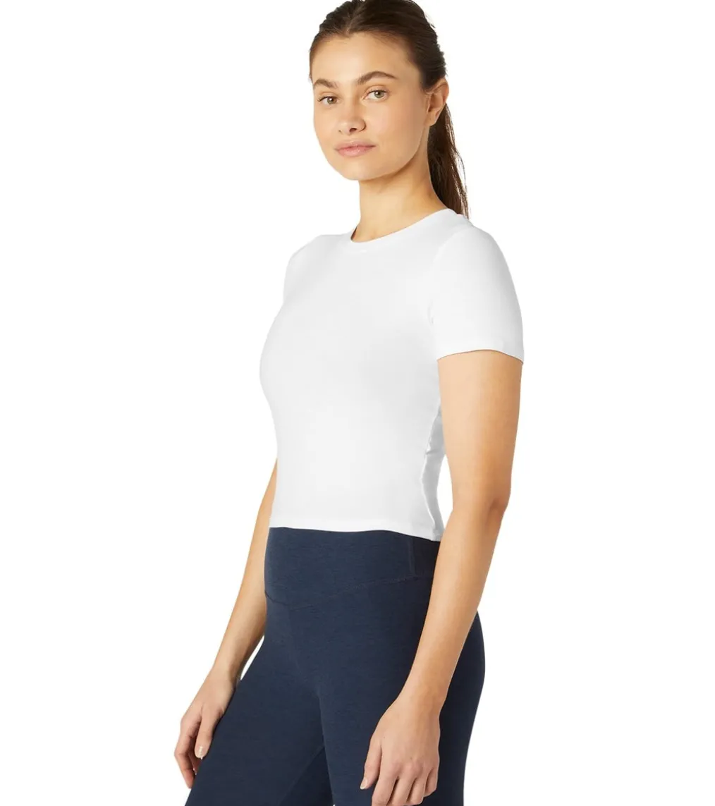 Beyond Yoga Featherweight Peekaboo Cropped Tee