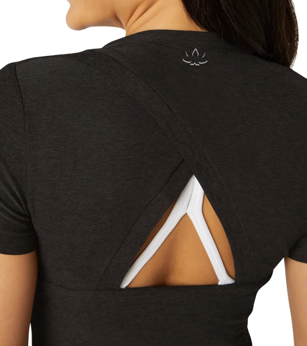 Beyond Yoga Featherweight Peekaboo Cropped Tee
