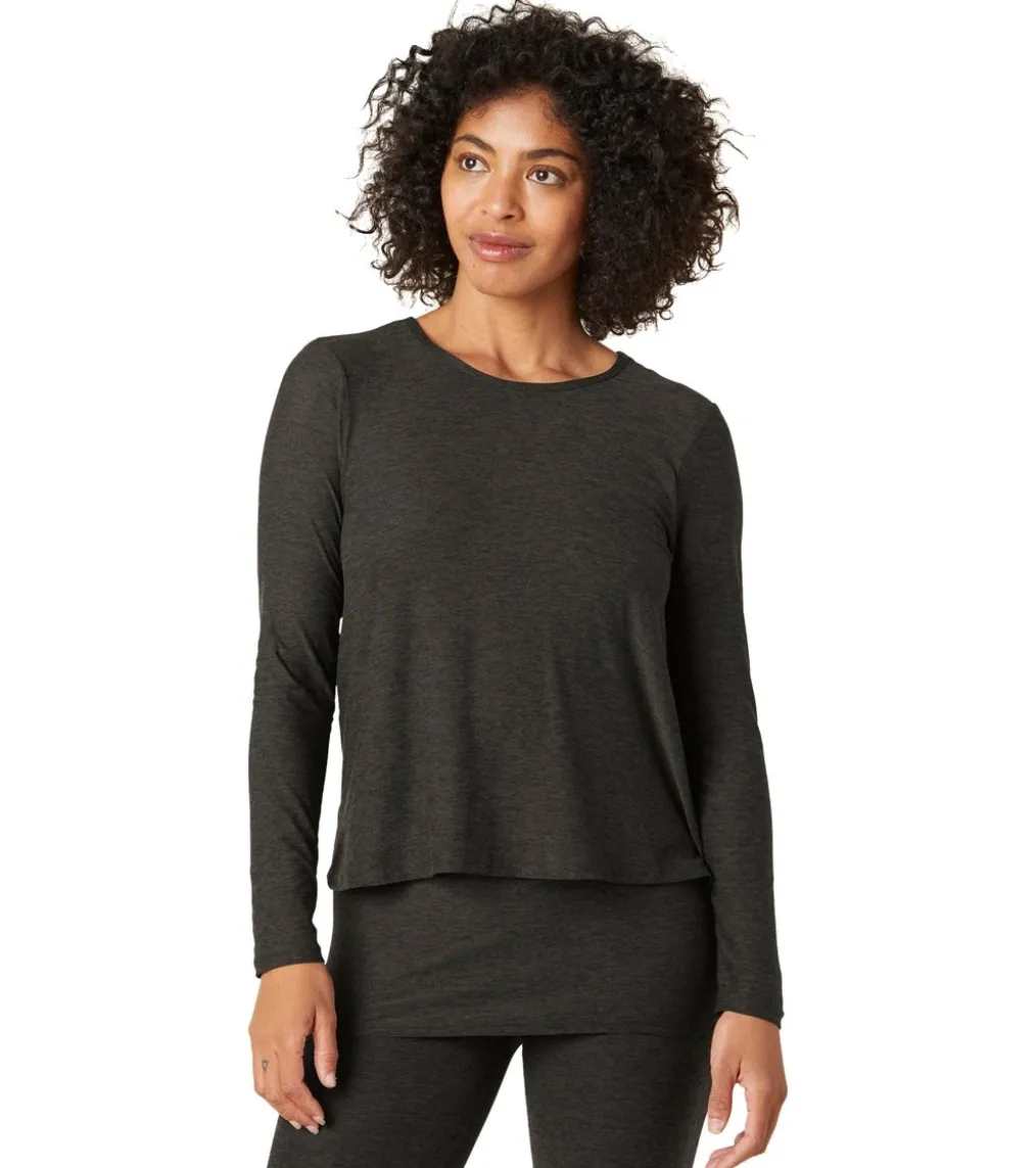 Beyond Yoga Featherweight Under Wraps Nursing Overlap Long Sleeve Tee