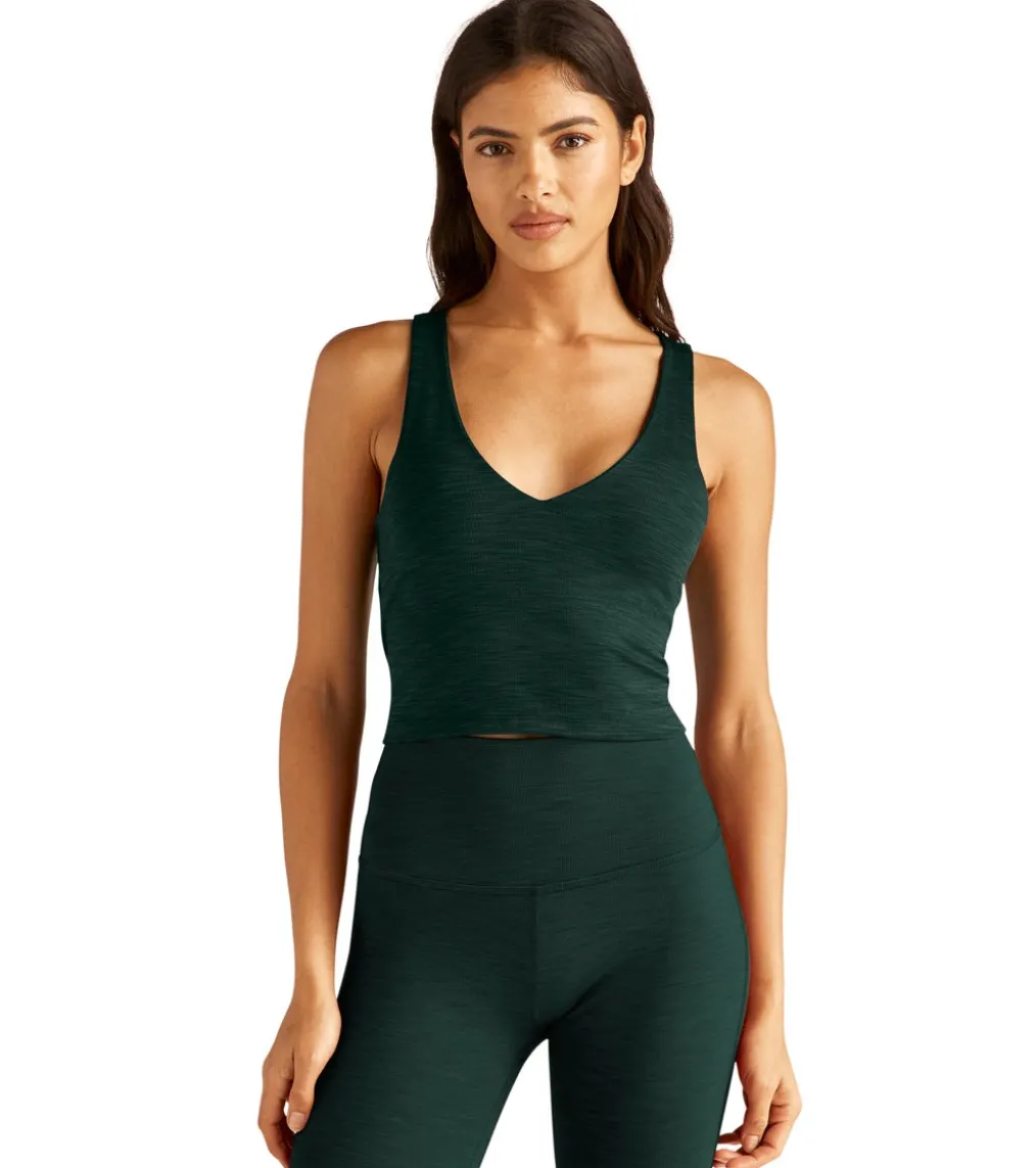 Beyond Yoga Heather Rib Fresh Cut Cropped Tank