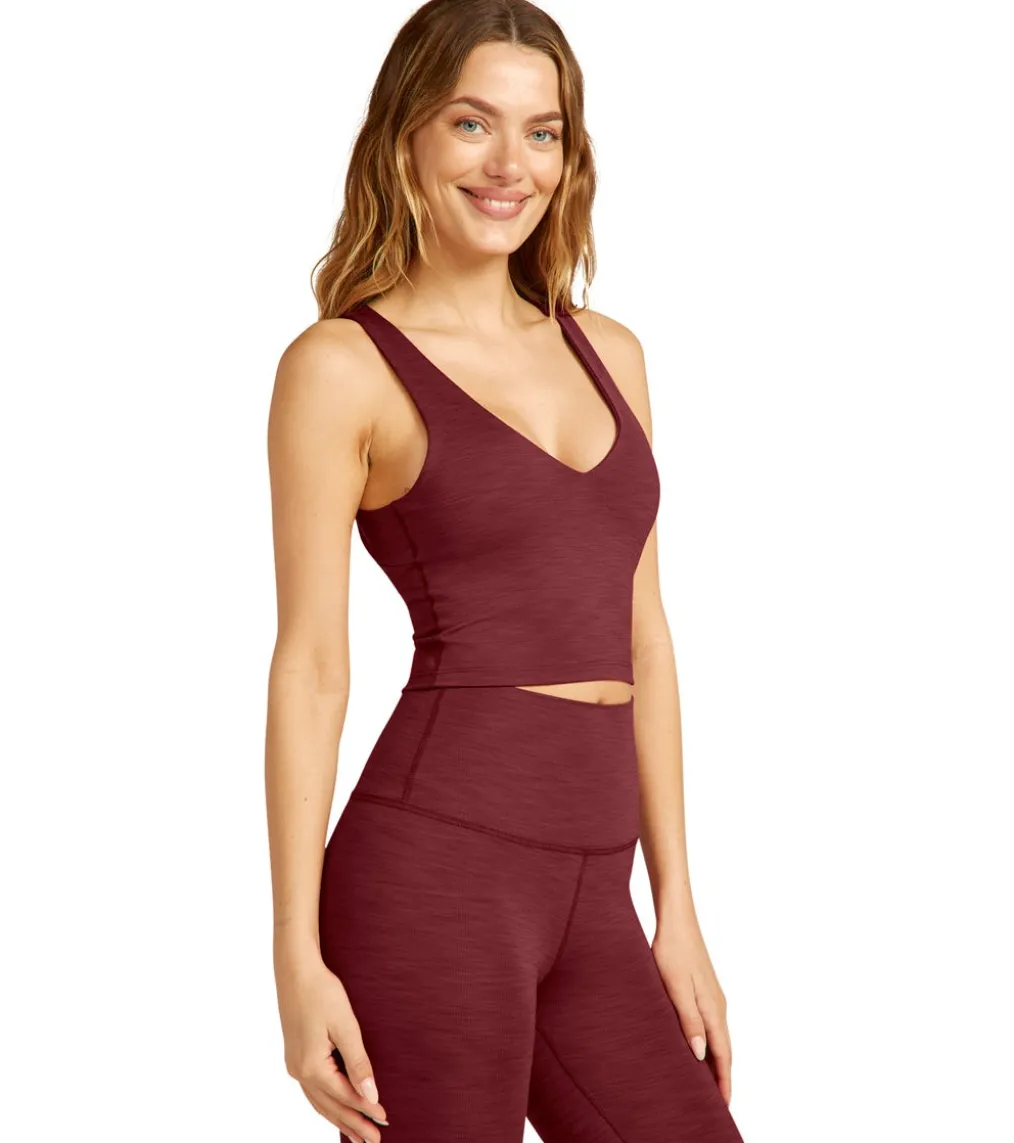 Beyond Yoga Heather Rib Fresh Cut Cropped Tank