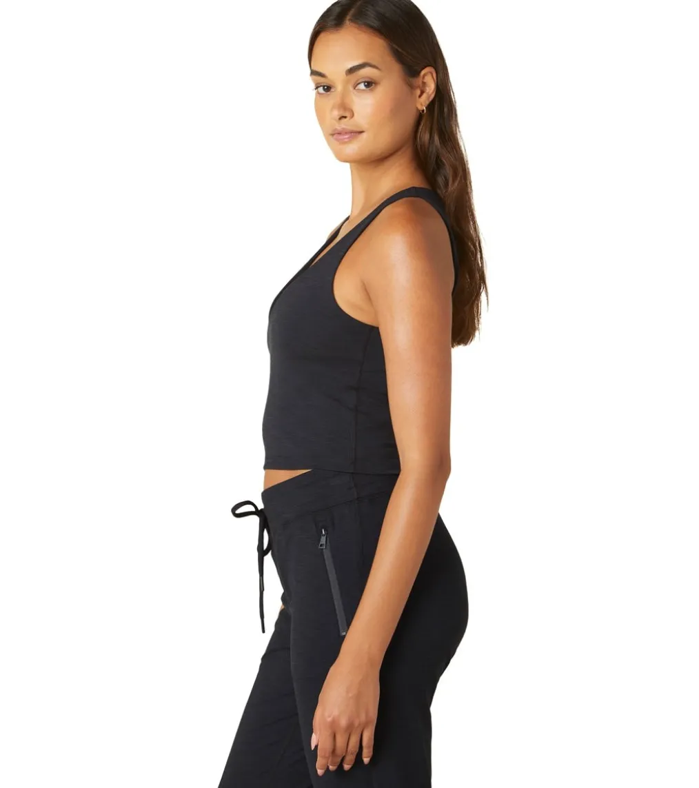 Beyond Yoga Heather Rib Fresh Cut Cropped Tank
