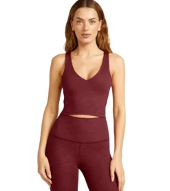 Beyond Yoga Heather Rib Fresh Cut Cropped Tank