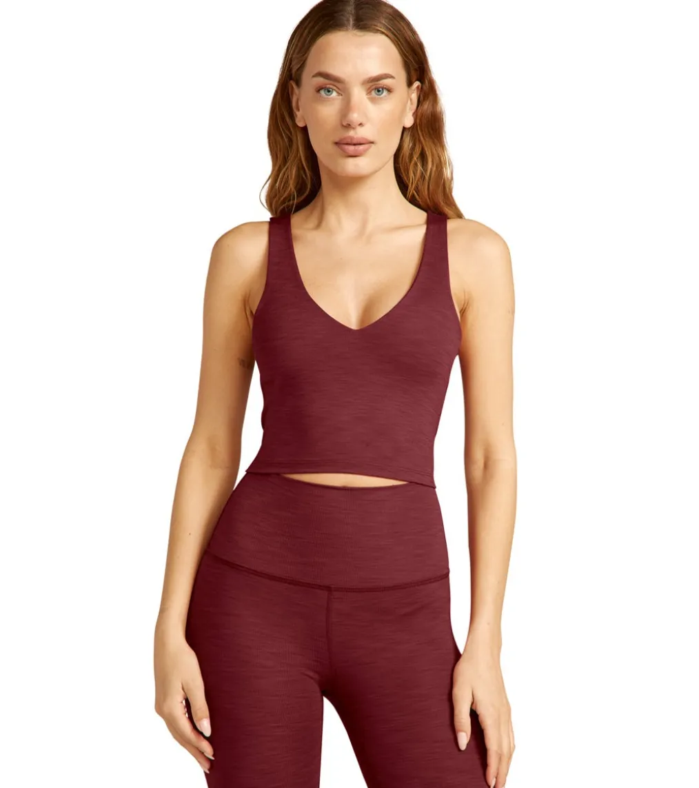 Beyond Yoga Heather Rib Fresh Cut Cropped Tank