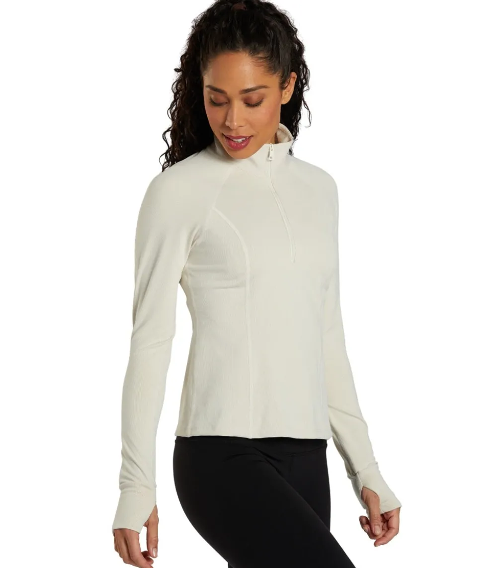 Beyond Yoga Heather Rib Take a Hike Zip Pullover