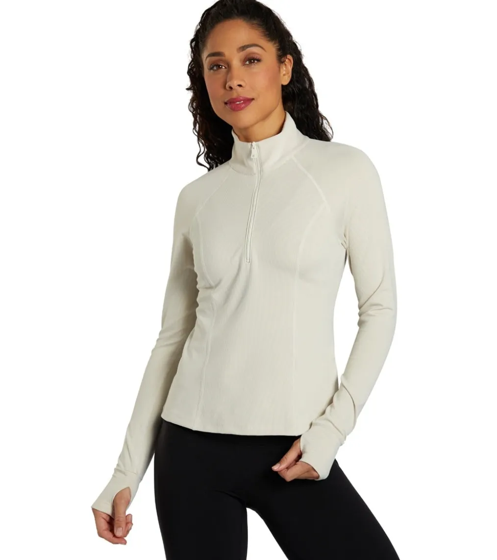 Beyond Yoga Heather Rib Take a Hike Zip Pullover
