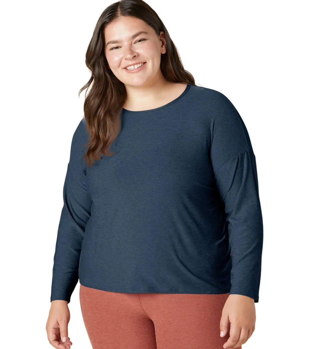 Beyond Yoga Plus Featherweight Morning Light Cropped Pullover