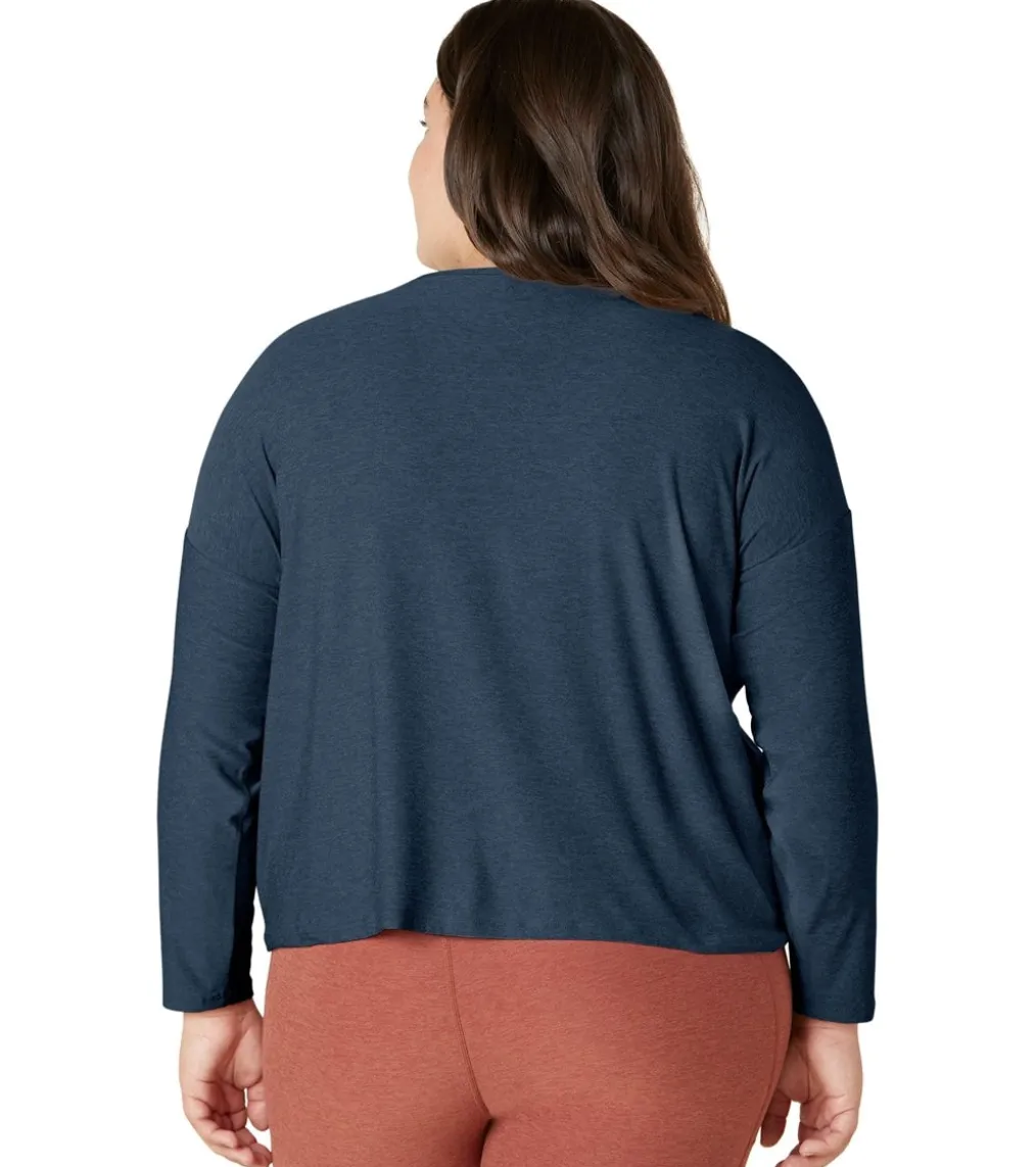 Beyond Yoga Plus Featherweight Morning Light Cropped Pullover
