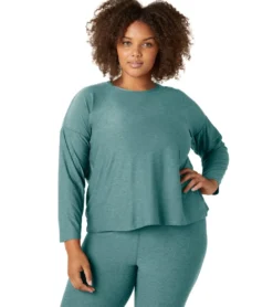 Beyond Yoga Plus Featherweight Morning Light Cropped Pullover