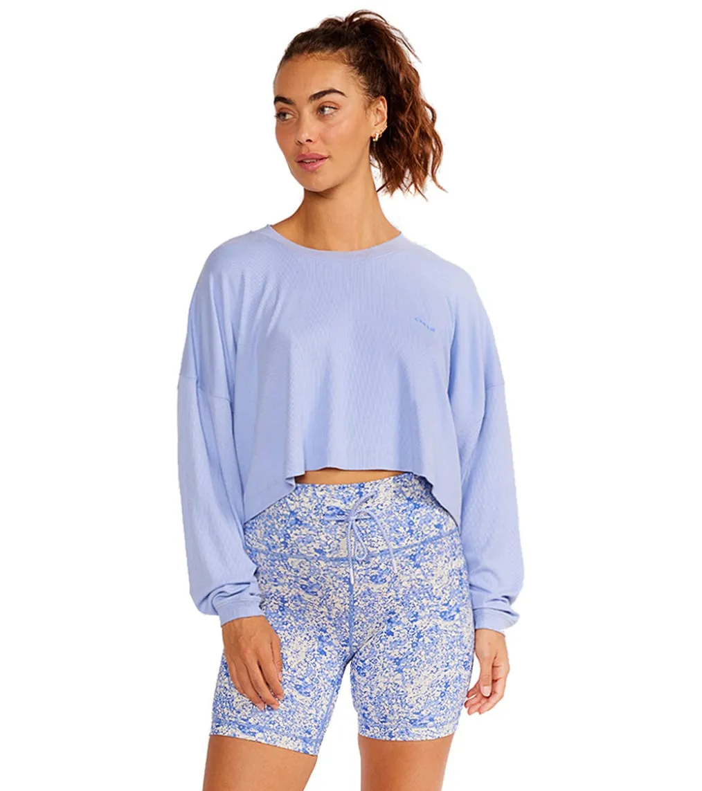 Cream Yoga Alexa Oversized LS Crop Top