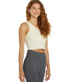 Cream Yoga Joy Tank Bra (One Shoulder)