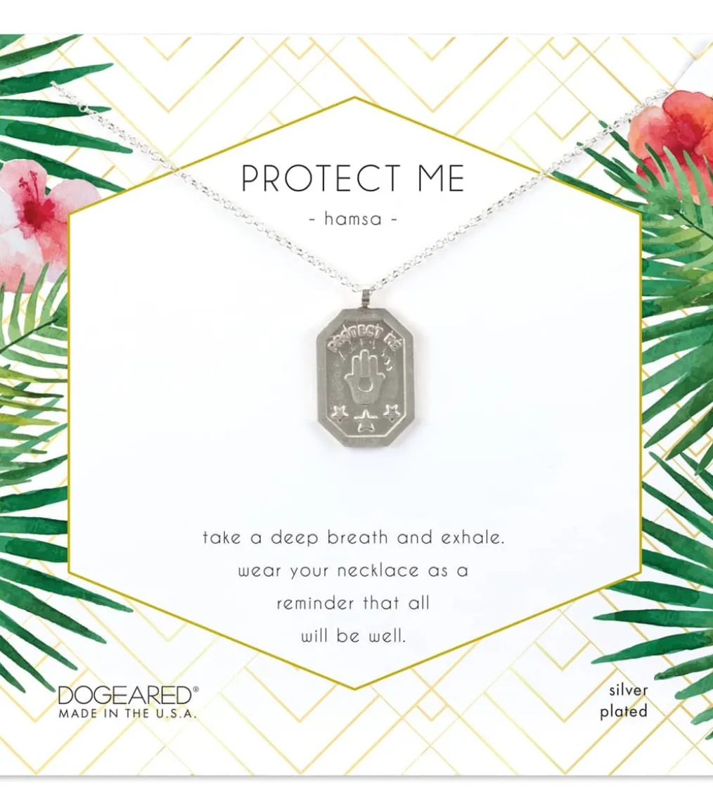 Dogeared Protect Me Hamsa Tablet Necklace