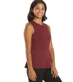 Everyday Yoga Blossom Solid Peplum Layering Muscle Tank