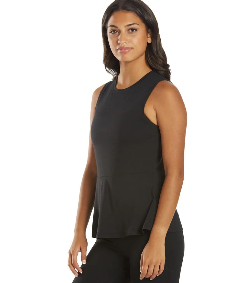 Everyday Yoga Blossom Solid Peplum Layering Muscle Tank