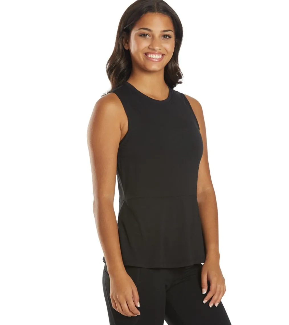 Everyday Yoga Blossom Solid Peplum Layering Muscle Tank