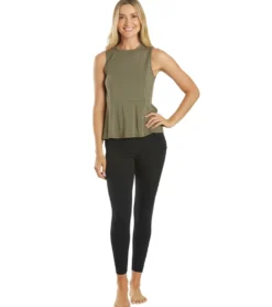 Everyday Yoga Blossom Solid Peplum Layering Muscle Tank