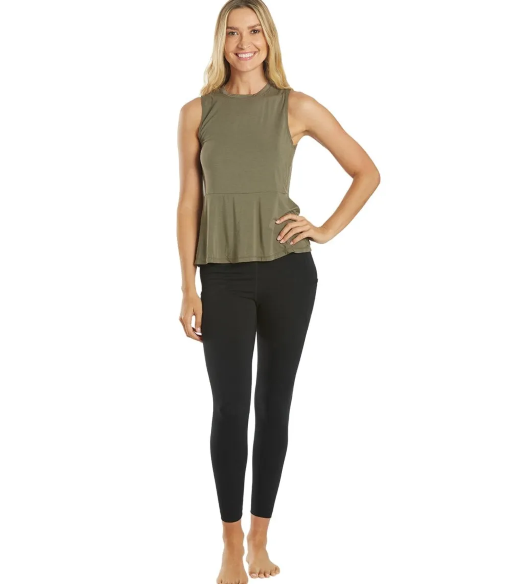 Everyday Yoga Blossom Solid Peplum Layering Muscle Tank