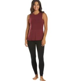 Everyday Yoga Blossom Solid Peplum Layering Muscle Tank