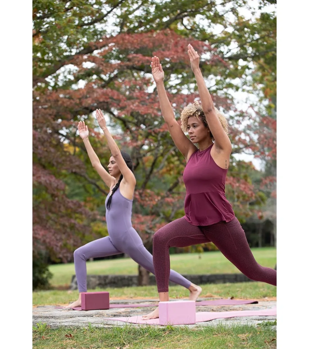 Everyday Yoga Blossom Solid Peplum Layering Muscle Tank