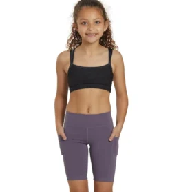 Everyday Yoga Girl Uphold Solid High Waisted Biker Shorts with Pocket