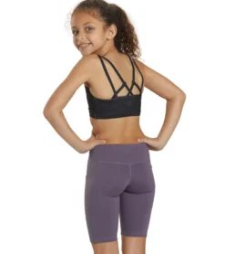 Everyday Yoga Girl Uphold Solid High Waisted Biker Shorts with Pocket
