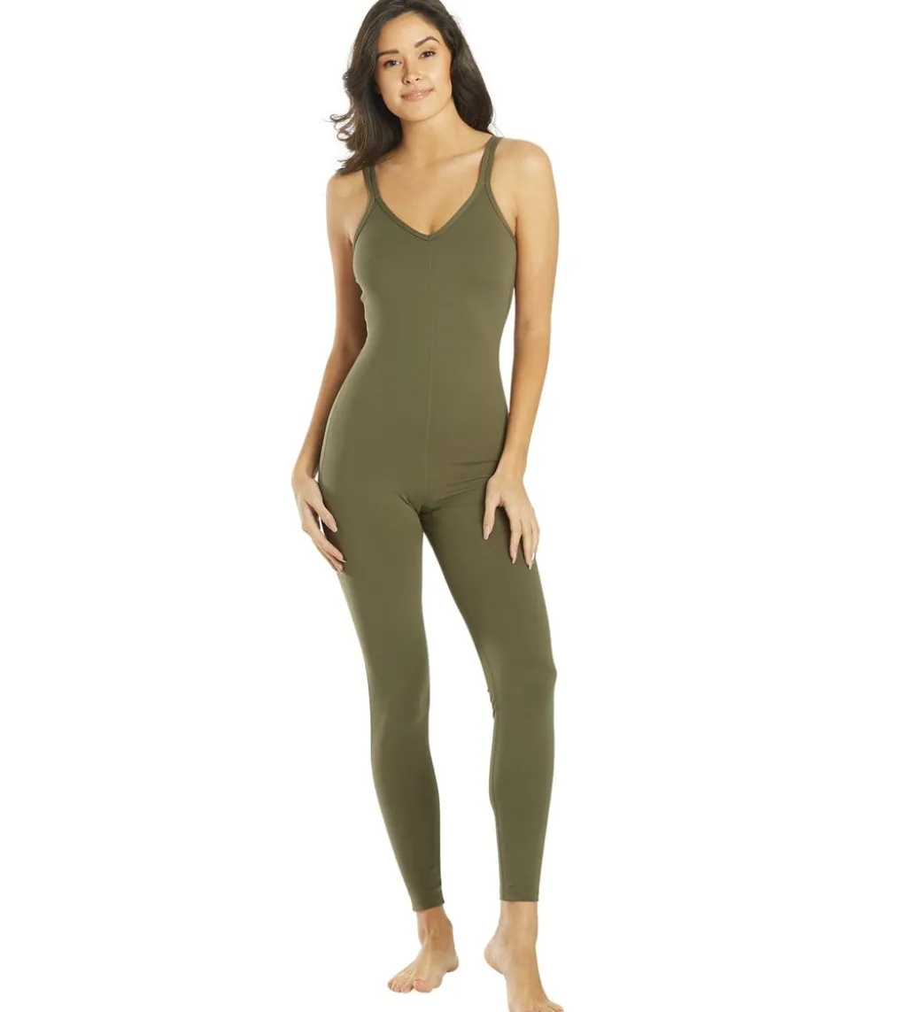 Everyday Yoga Radiant Solid Strappy Back Long Leotard 28"