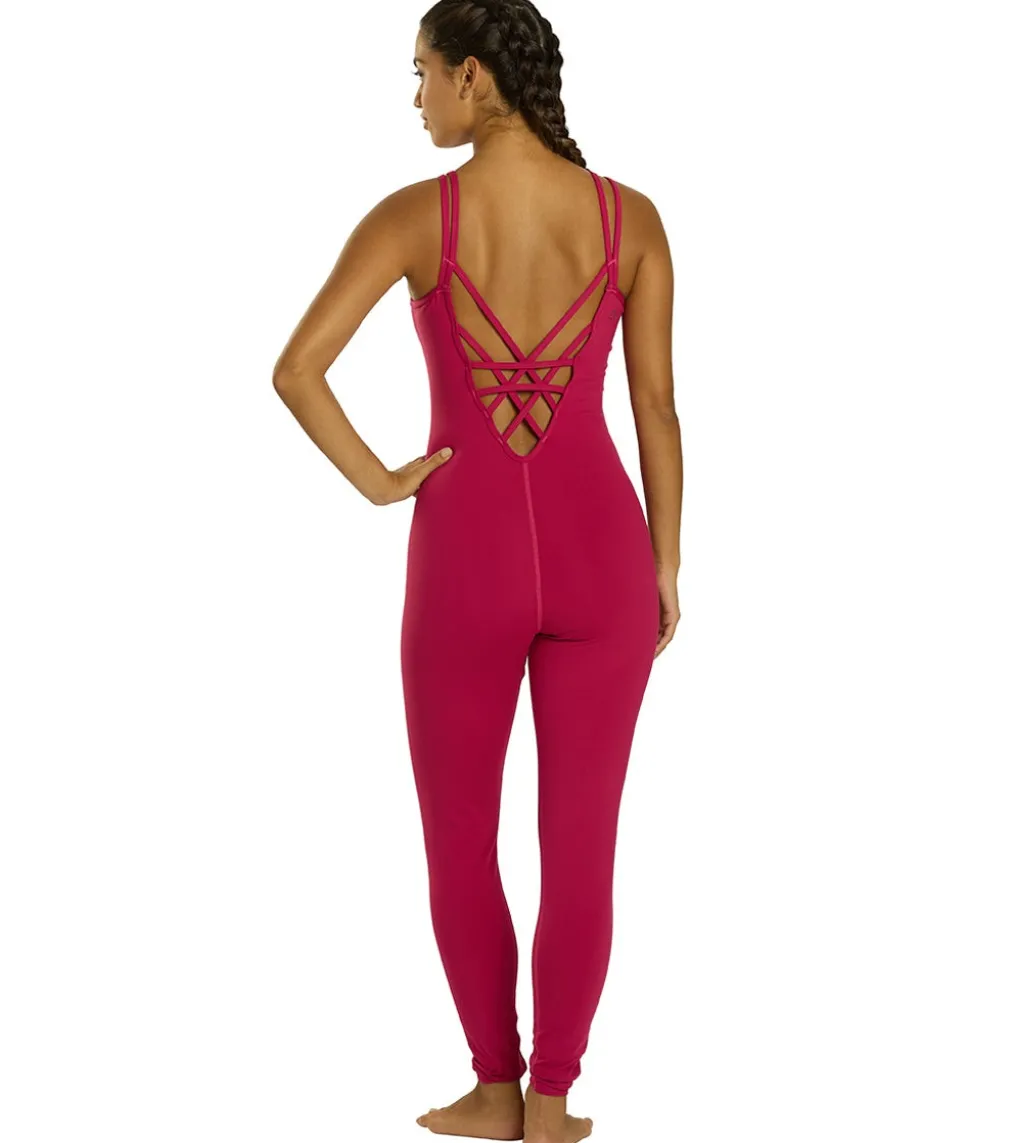 Everyday Yoga Radiant Solid Strappy Back Long Leotard 28"