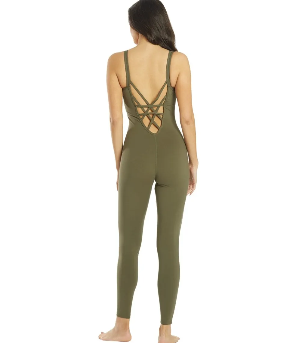 Everyday Yoga Radiant Solid Strappy Back Long Leotard 28"
