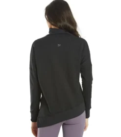 Everyday Yoga Shine Solid Roll Neck Asymmetric Sweatshirt