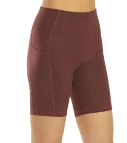 Everyday Yoga Uphold Cheetah High Waisted Biker Shorts with Pockets 7"