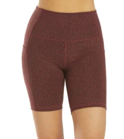 Everyday Yoga Uphold Cheetah High Waisted Biker Shorts with Pockets 7"