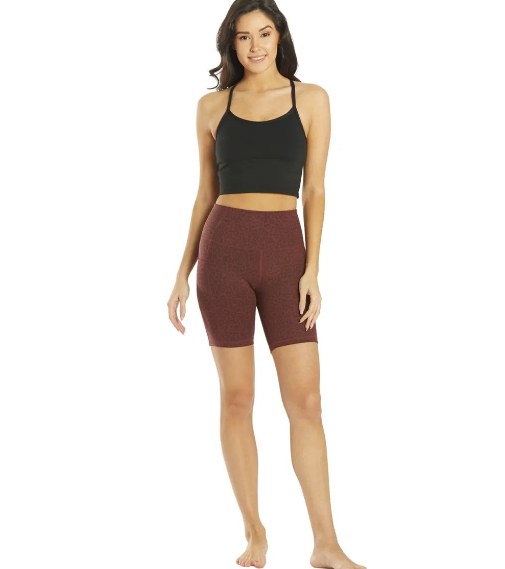 Everyday Yoga Uphold Cheetah High Waisted Biker Shorts with Pockets 7"