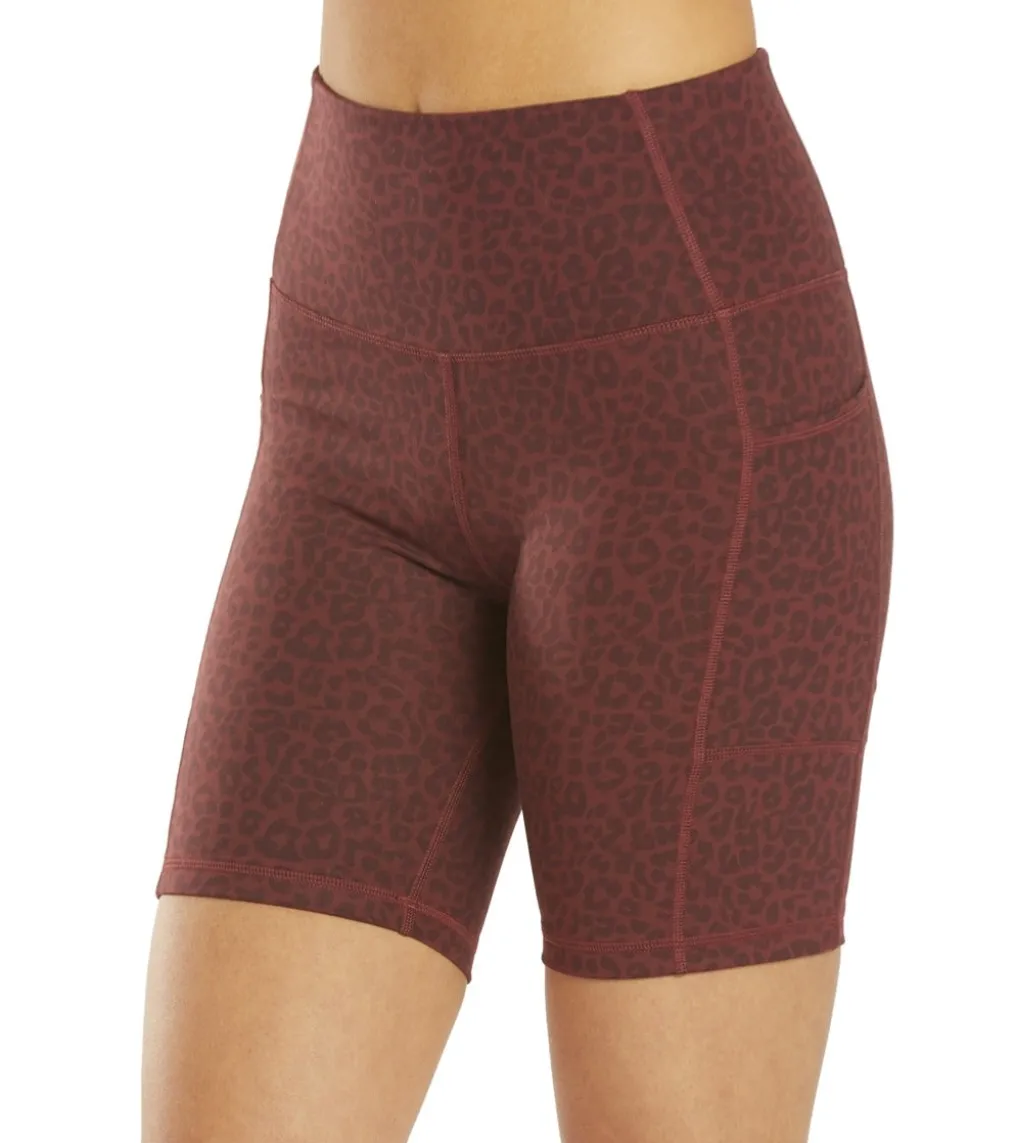 Everyday Yoga Uphold Cheetah High Waisted Biker Shorts with Pockets 7"