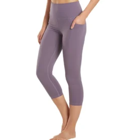 Everyday Yoga Uphold Solid High Waisted Capri Leggings With Pockets 21