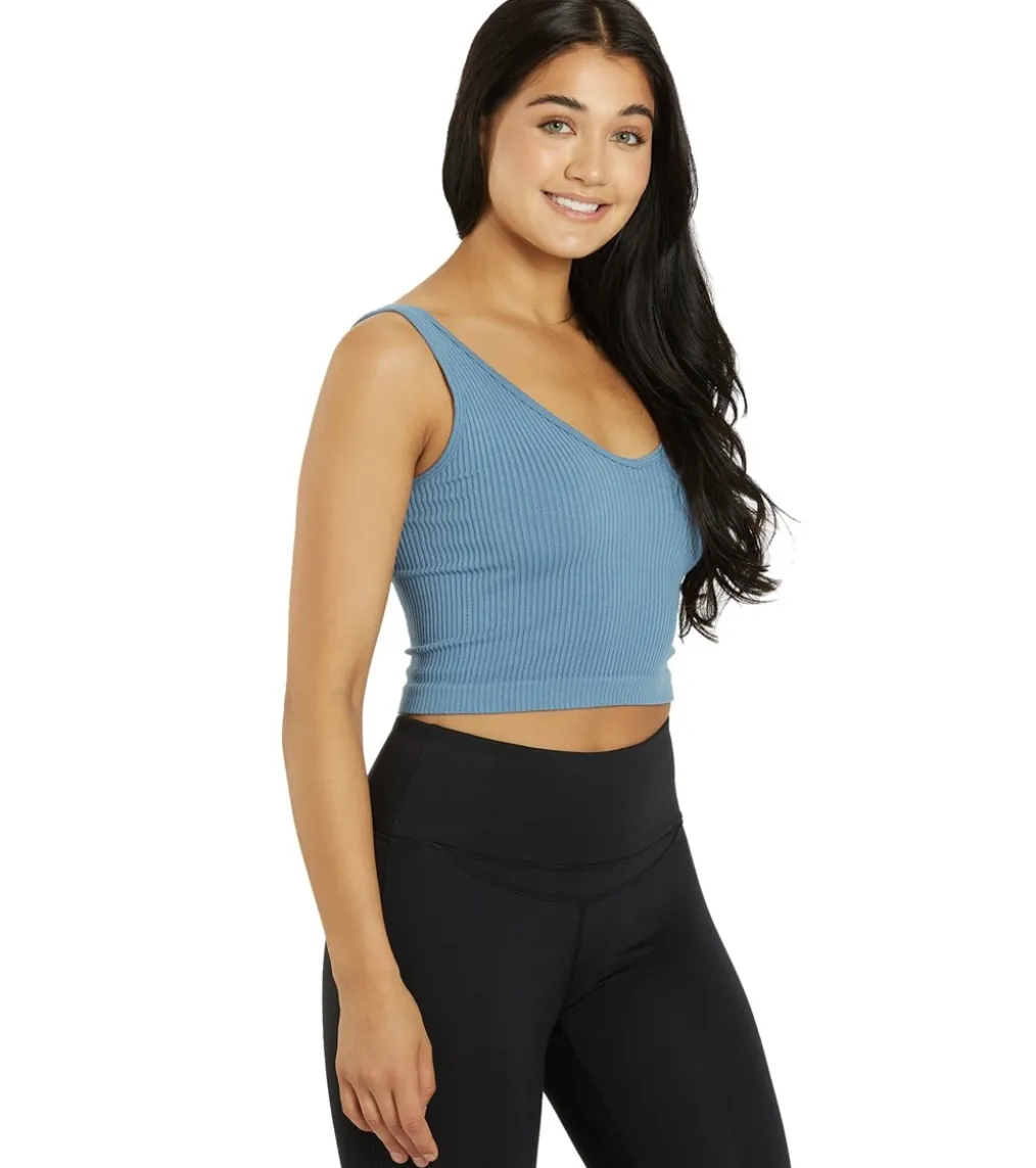 Free People Solid Rib Brami Yoga Crop Top