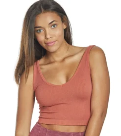 Free People Solid Rib Brami Yoga Crop Top