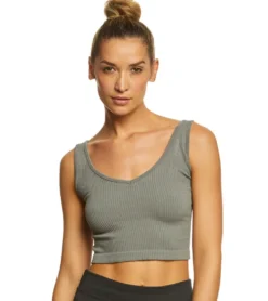 Free People Solid Rib Brami Yoga Crop Top