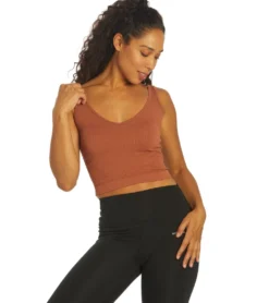 Free People Solid Rib Brami Yoga Crop Top