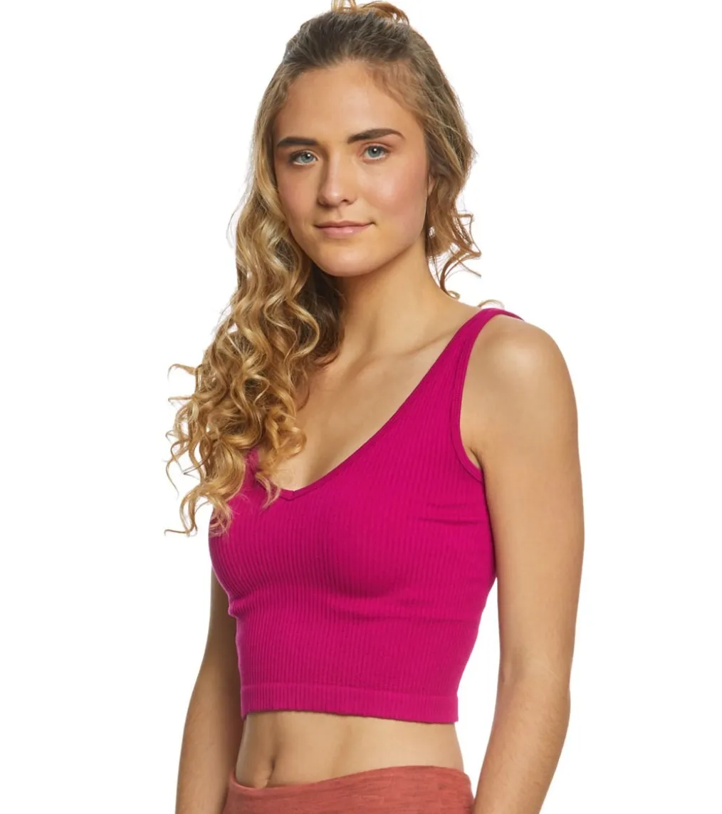 Free People Solid Rib Brami Yoga Crop Top