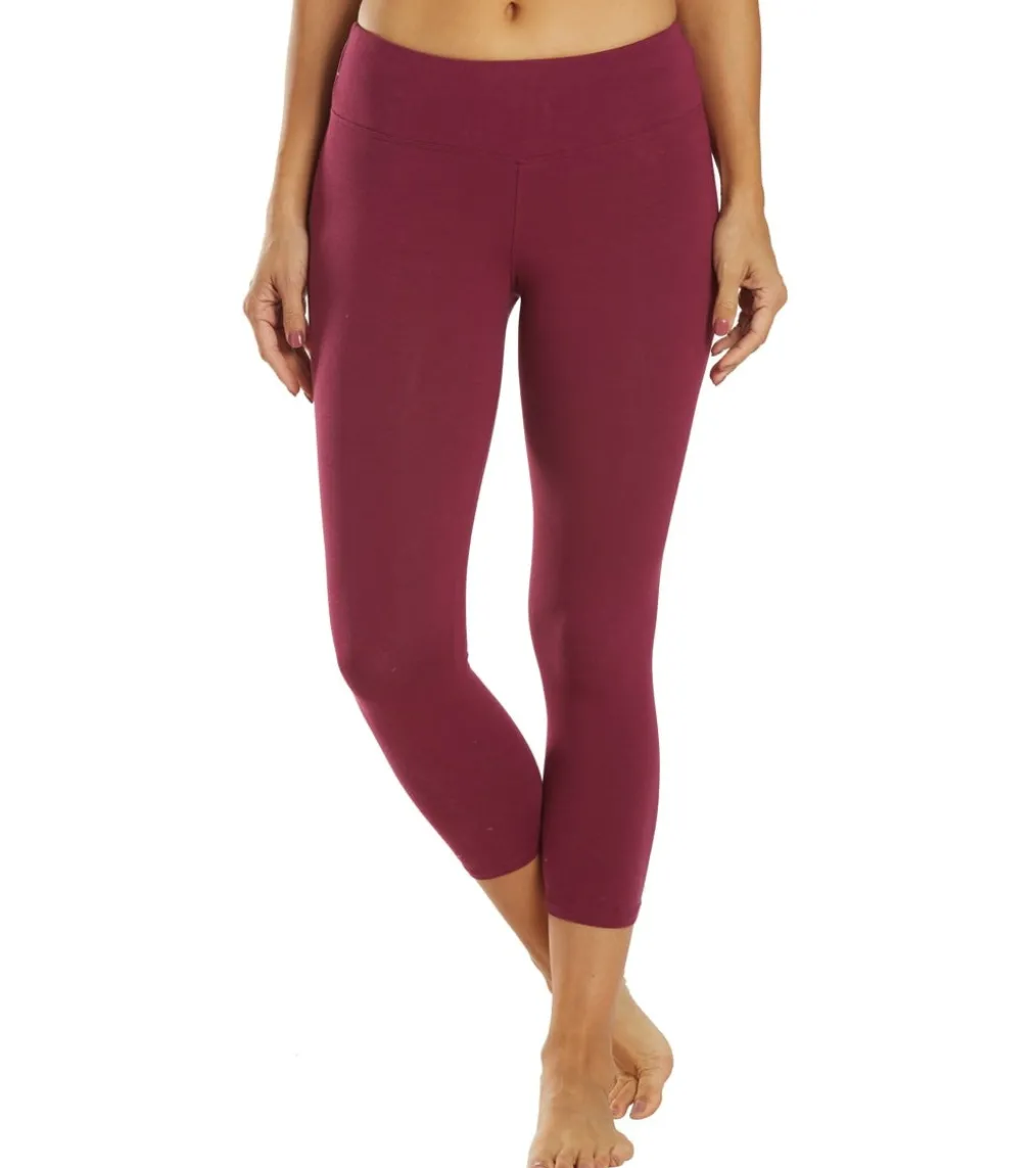 Hard Tail Flat Waisted Cotton Yoga Capris