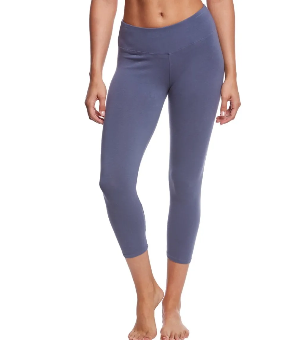 Hard Tail Flat Waisted Cotton Yoga Capris