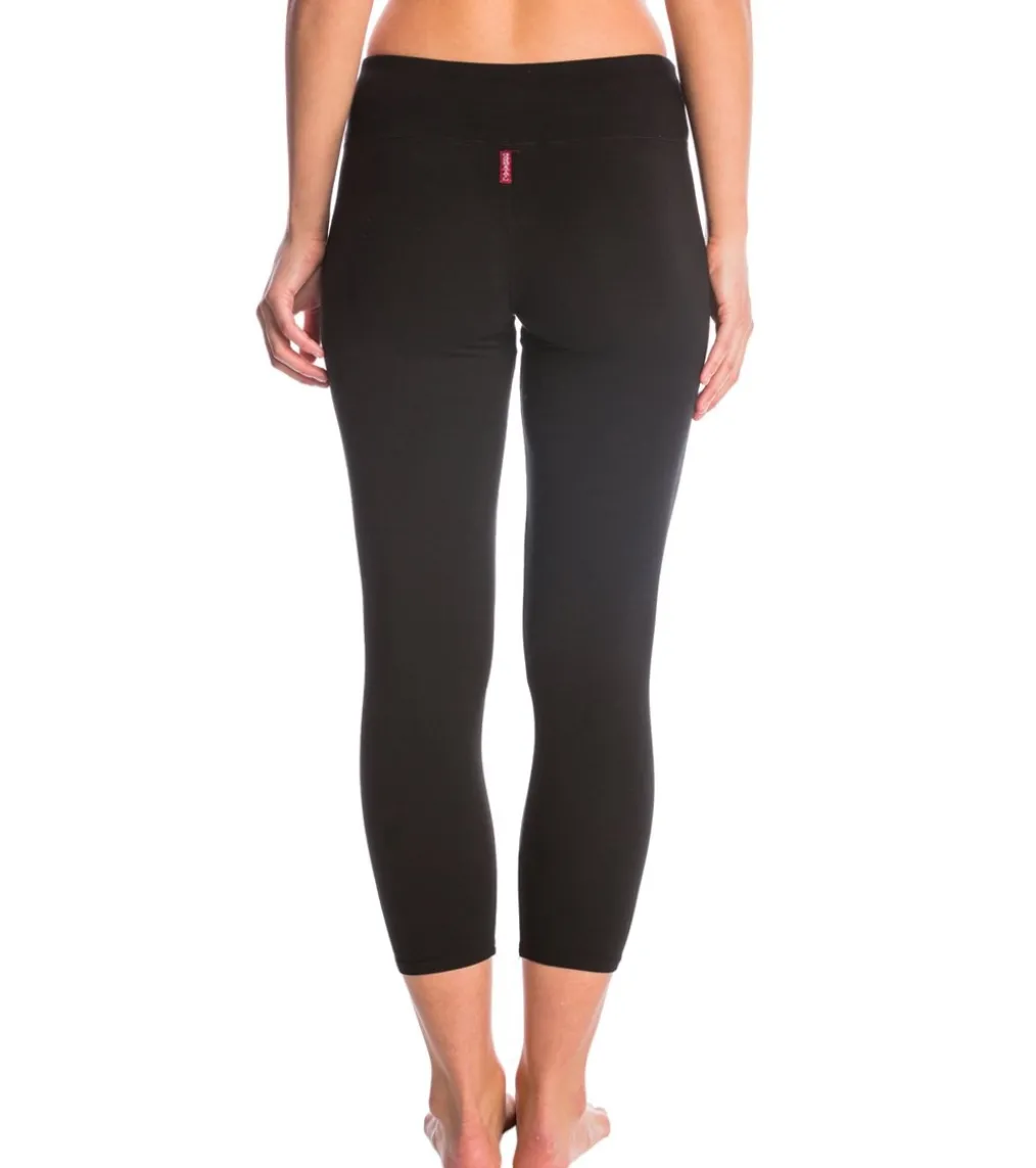 Hard Tail Flat Waisted Cotton Yoga Capris