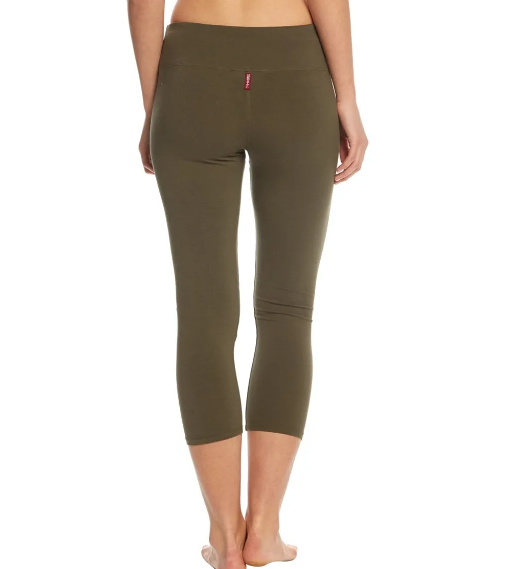 Hard Tail Flat Waisted Cotton Yoga Capris