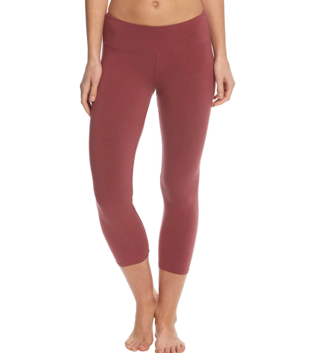 Hard Tail Flat Waisted Cotton Yoga Capris